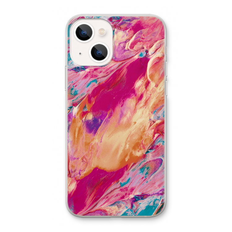 Pastel Echoes: iPhone 13 Transparant Hoesje