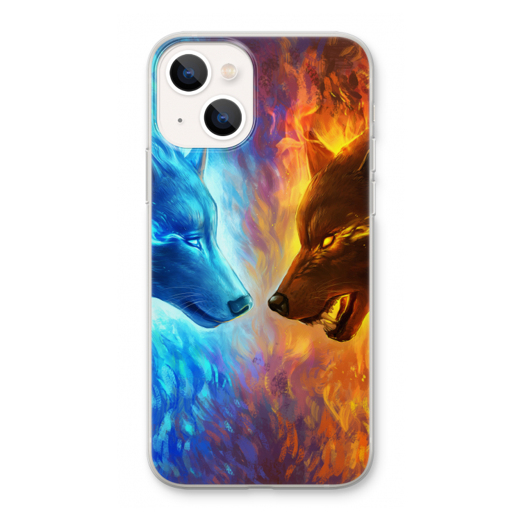 Fire & Ice: iPhone 13 Transparant Hoesje