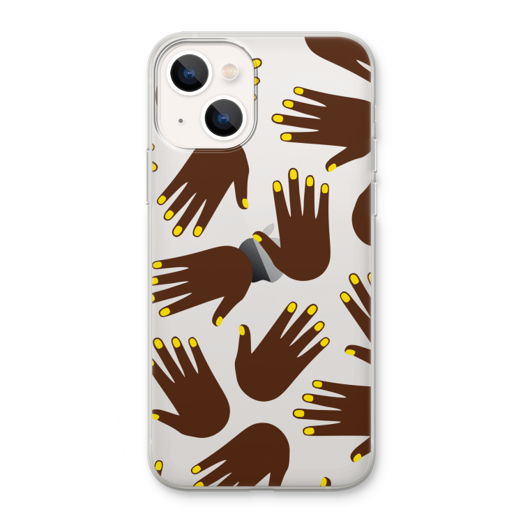 Hands dark: iPhone 13 Transparant Hoesje