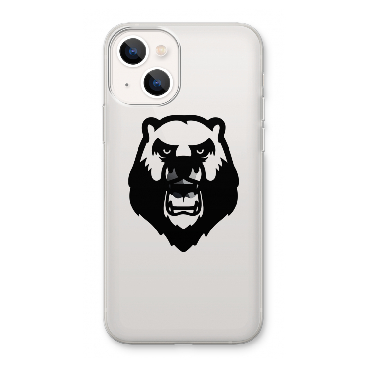 Angry Bear (black): iPhone 13 Transparant Hoesje