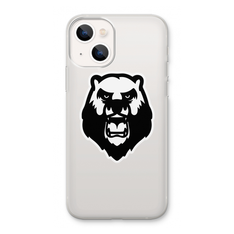 Angry Bear (white): iPhone 13 Transparant Hoesje