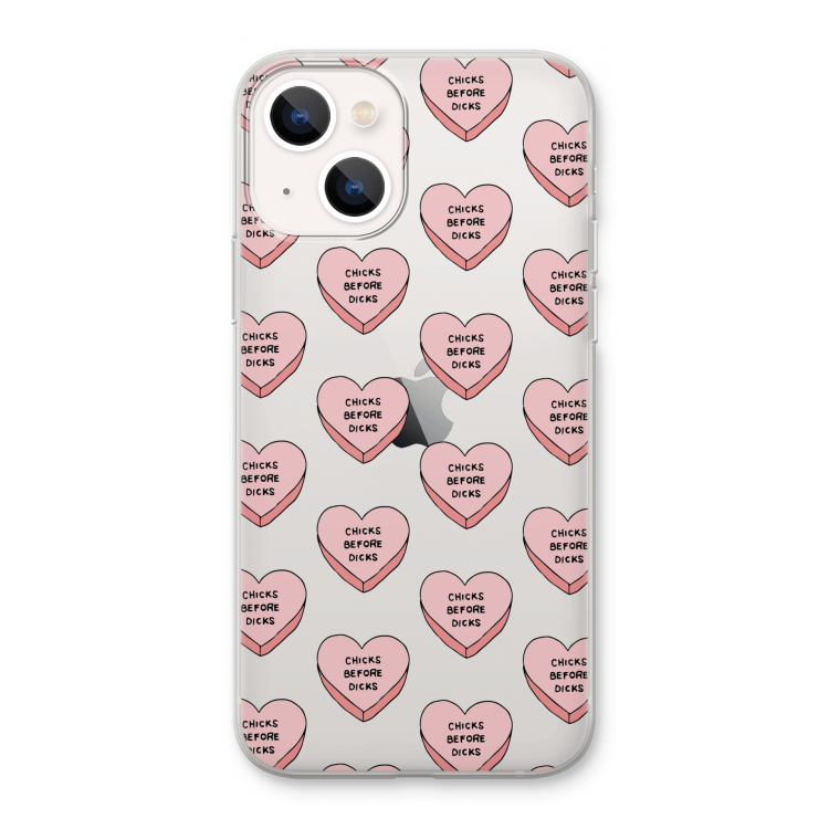 Chicks before dicks: iPhone 13 Transparant Hoesje