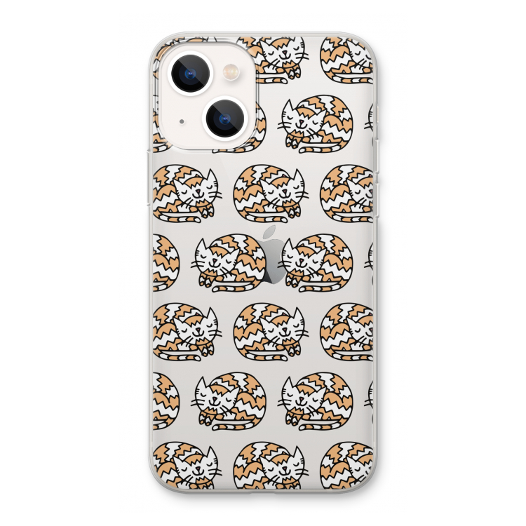 Slapende poes: iPhone 13 Transparant Hoesje