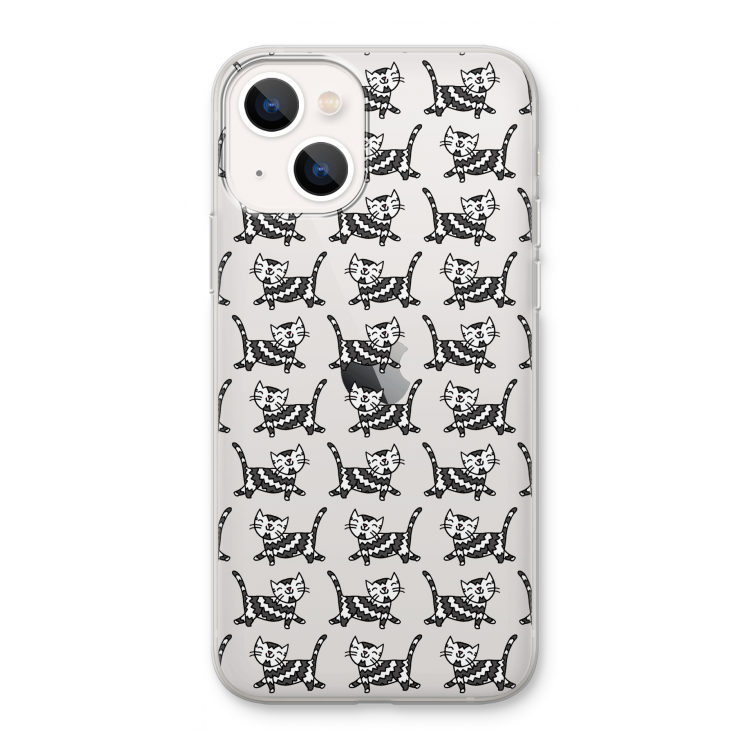 Zwarte poes: iPhone 13 Transparant Hoesje