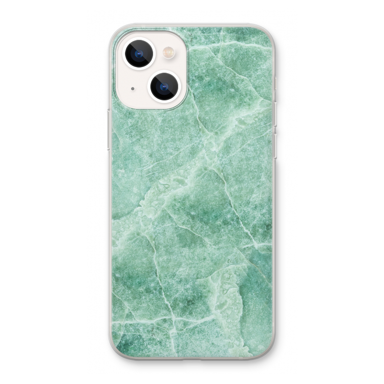 Groen marmer: iPhone 13 Transparant Hoesje