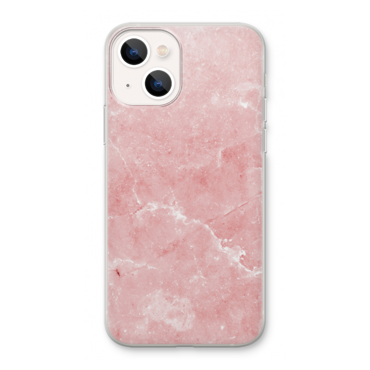 Roze marmer: iPhone 13 Transparant Hoesje