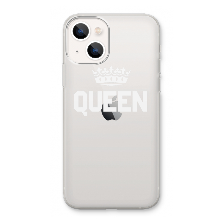 Queen zwart: iPhone 13 Transparant Hoesje