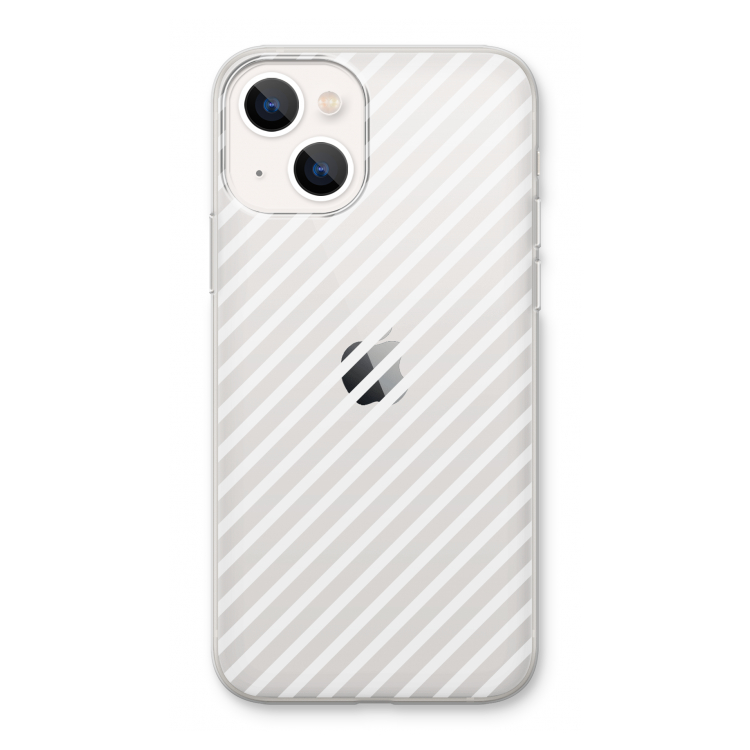 Strepen zwart-wit: iPhone 13 Transparant Hoesje