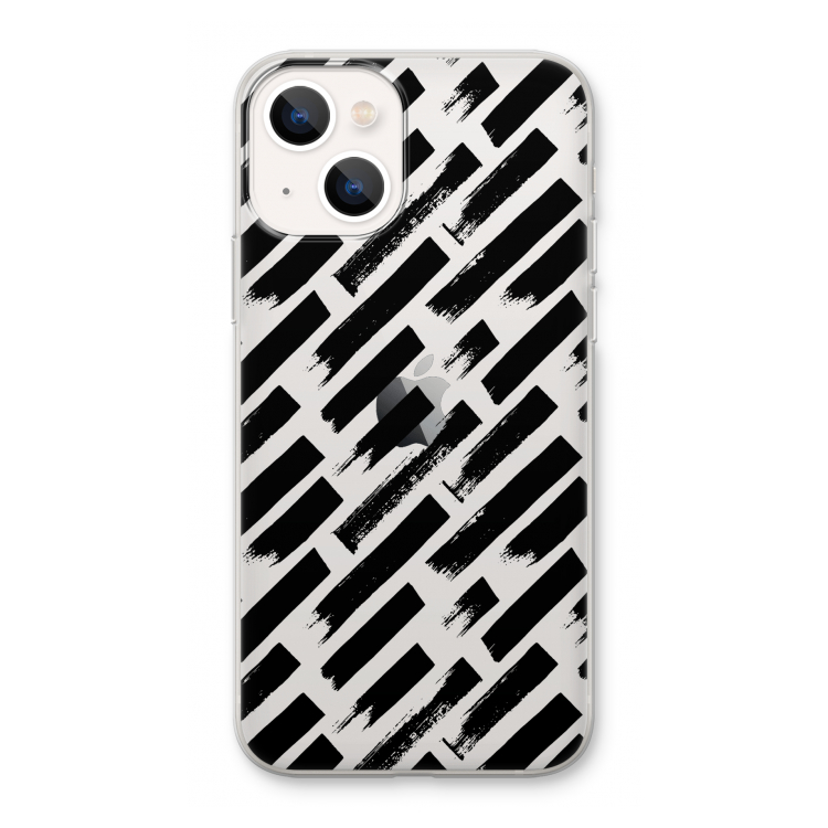 Zwarte vegen: iPhone 13 Transparant Hoesje