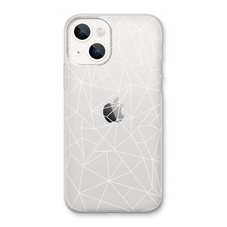 Geometrische lijnen wit: iPhone 13 Transparant Hoesje
