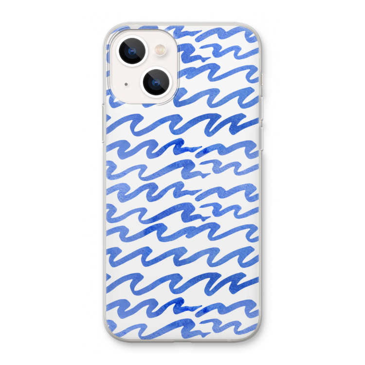 Blauwe golven: iPhone 13 Transparant Hoesje