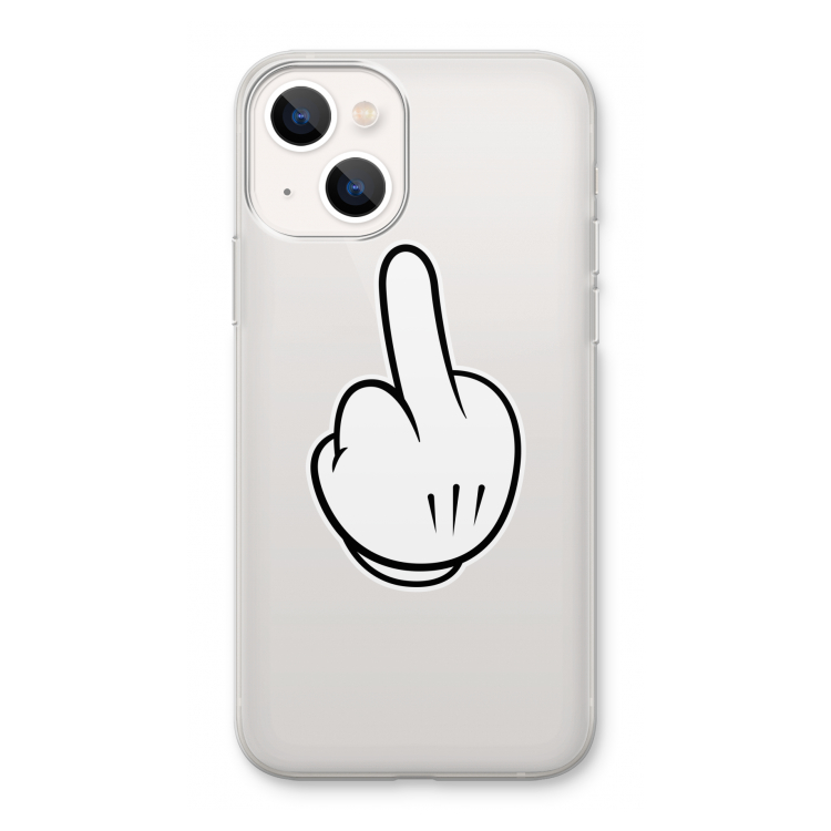 Middle finger black: iPhone 13 Transparant Hoesje