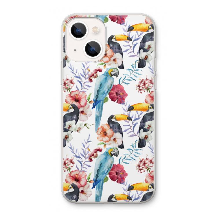 Bloemen tukan: iPhone 13 Transparant Hoesje