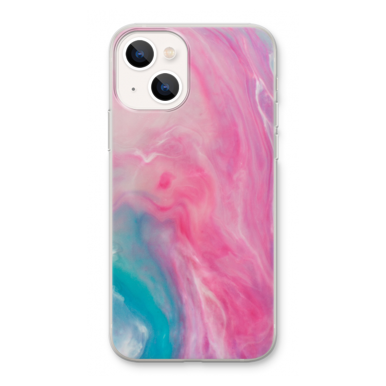 Roze explosie: iPhone 13 Transparant Hoesje