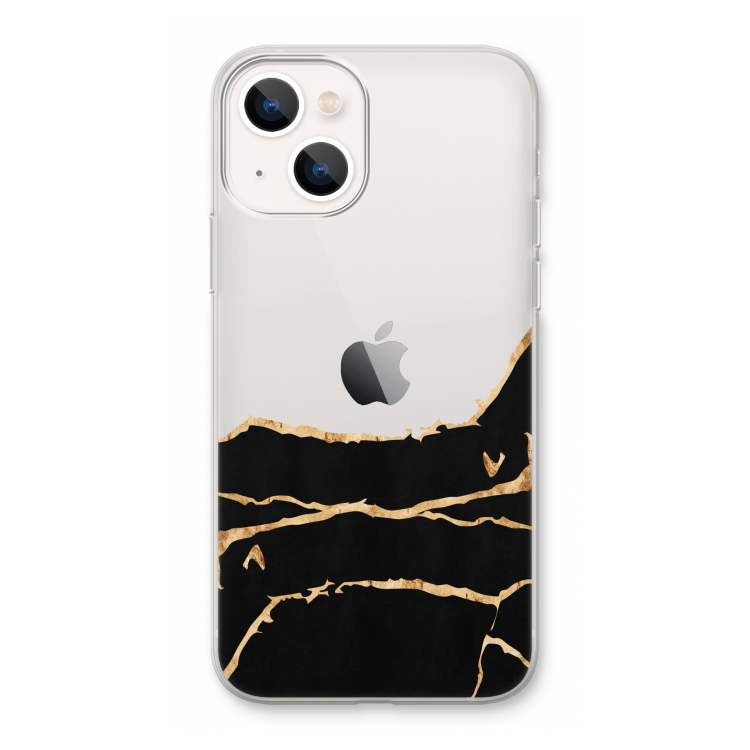 Gouden marmer: iPhone 13 Transparant Hoesje