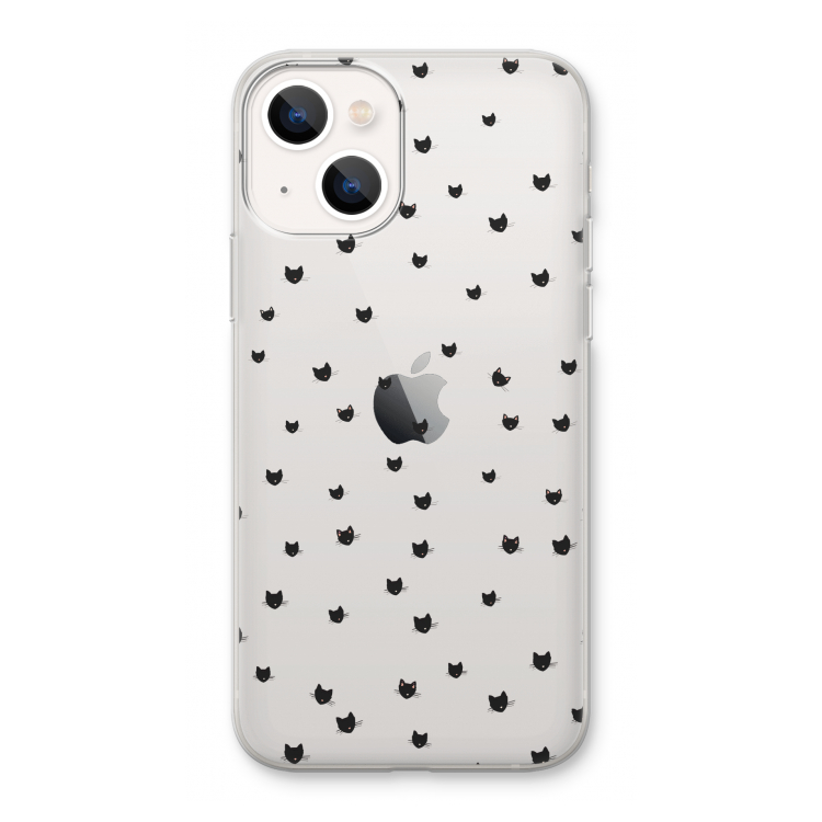 Kleine kattenkopjes: iPhone 13 Transparant Hoesje