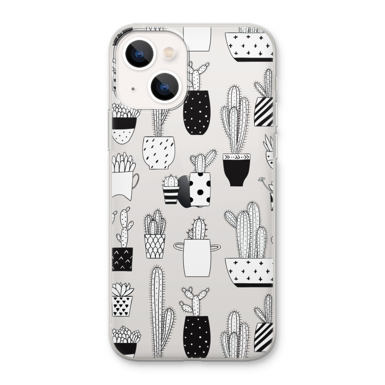 Cactusmotief: iPhone 13 Transparant Hoesje