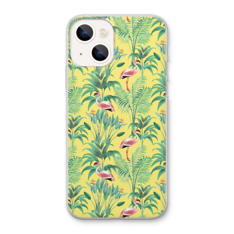 Flamingo party: iPhone 13 Transparant Hoesje