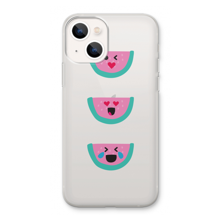 Smiley watermeloen: iPhone 13 Transparant Hoesje