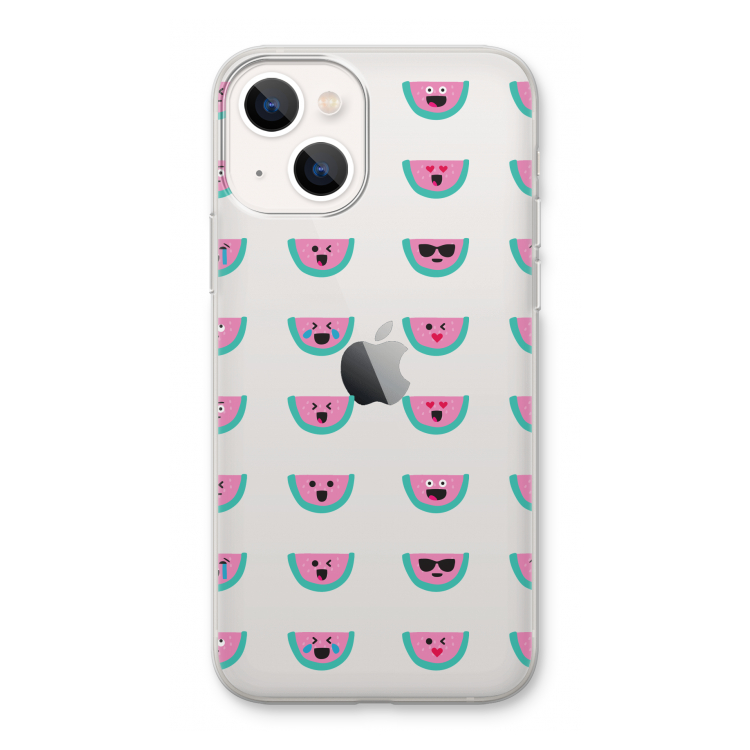Smiley watermeloenprint: iPhone 13 Transparant Hoesje
