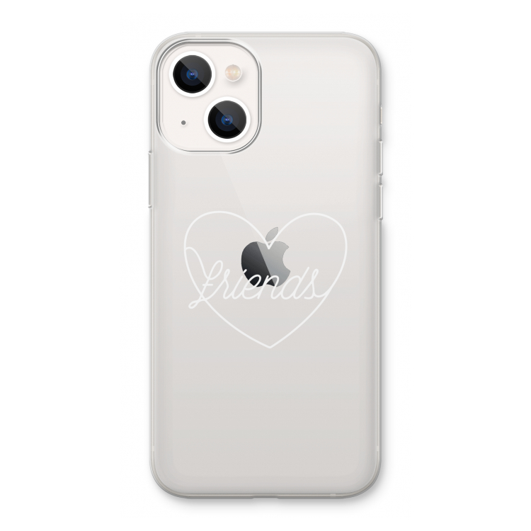 Friends heart pastel: iPhone 13 Transparant Hoesje