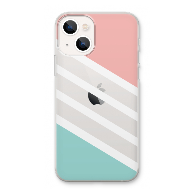 Strepen pastel: iPhone 13 Transparant Hoesje