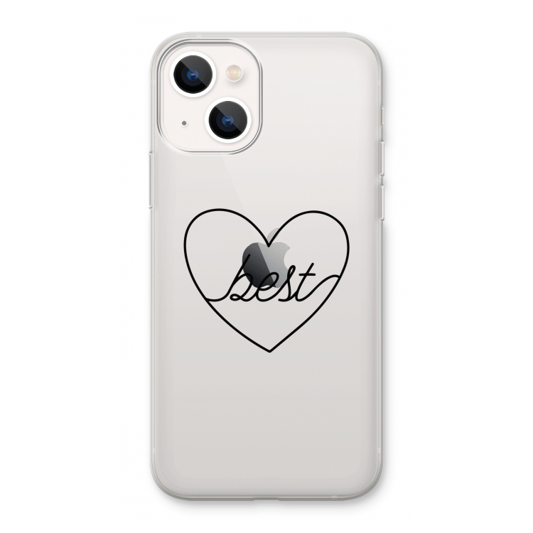 Best heart black: iPhone 13 Transparant Hoesje