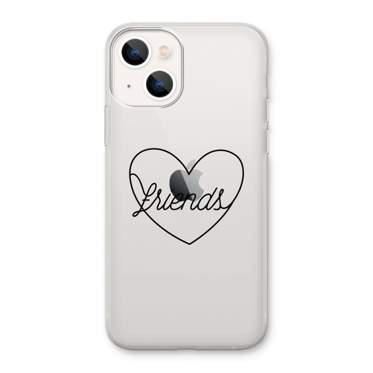 Friends heart black: iPhone 13 Transparant Hoesje