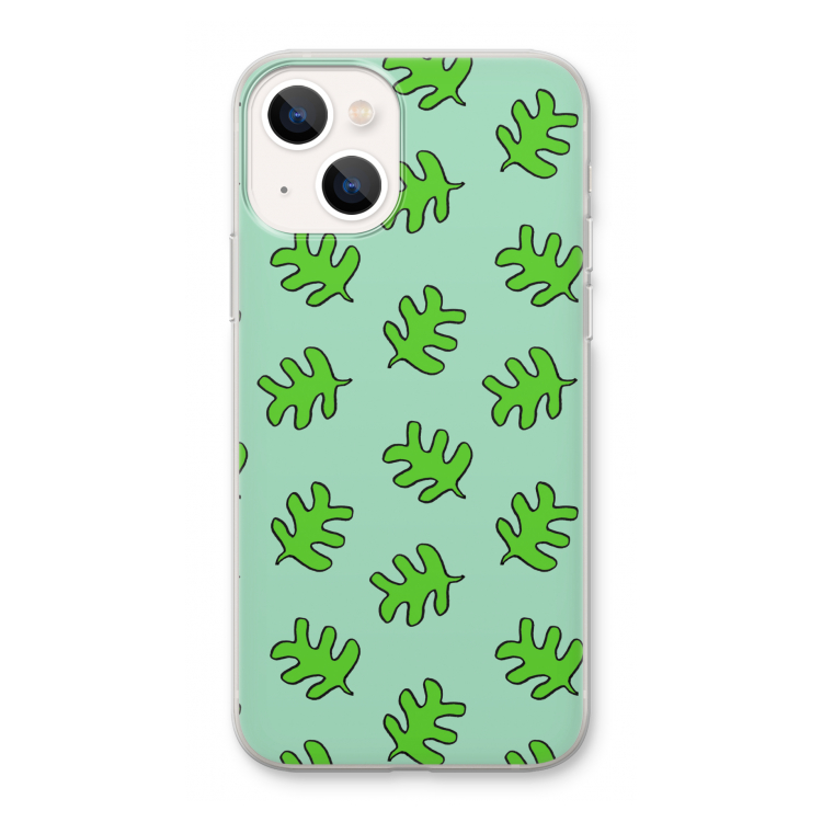 Groene blaadjes: iPhone 13 Transparant Hoesje