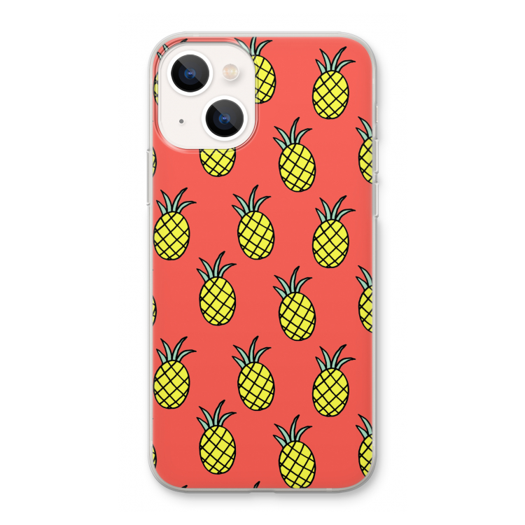 Ananas: iPhone 13 Transparant Hoesje