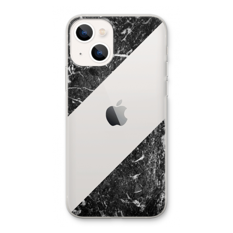 Zwart marmer: iPhone 13 Transparant Hoesje