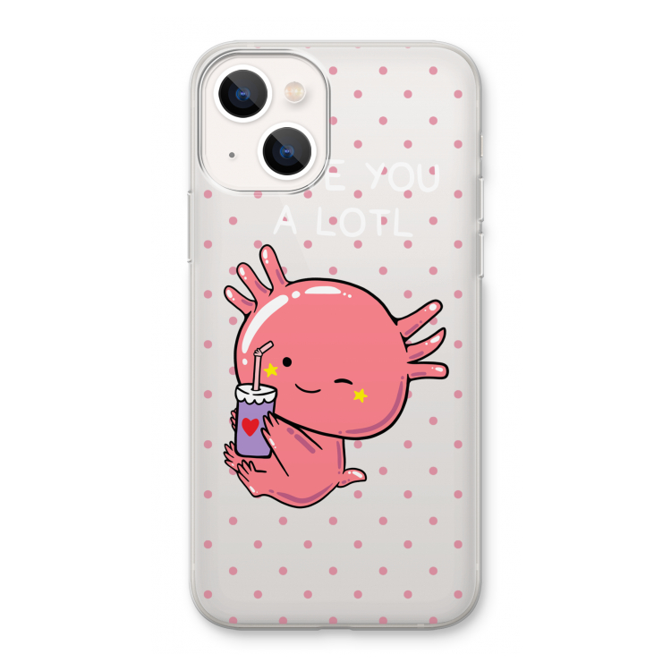 Love You A Lotl: iPhone 13 Transparant Hoesje