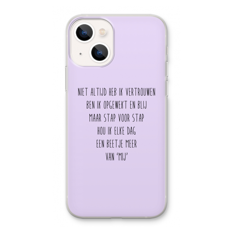 Zelfvertrouwen: iPhone 13 Transparant Hoesje