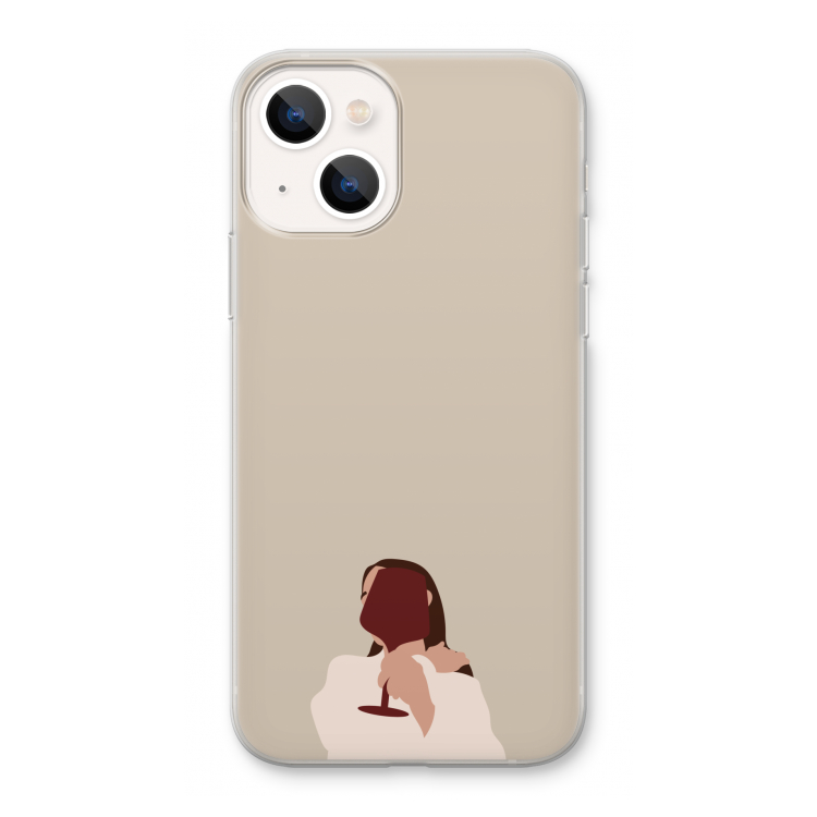 I drink wine: iPhone 13 Transparant Hoesje