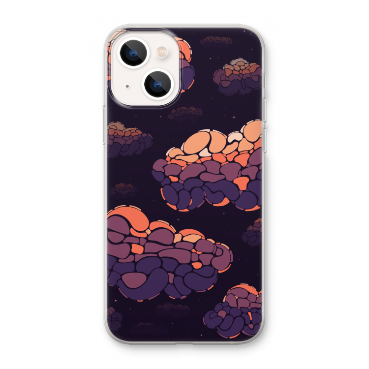 Patroon Wolken: iPhone 13 mini Transparant Hoesje
