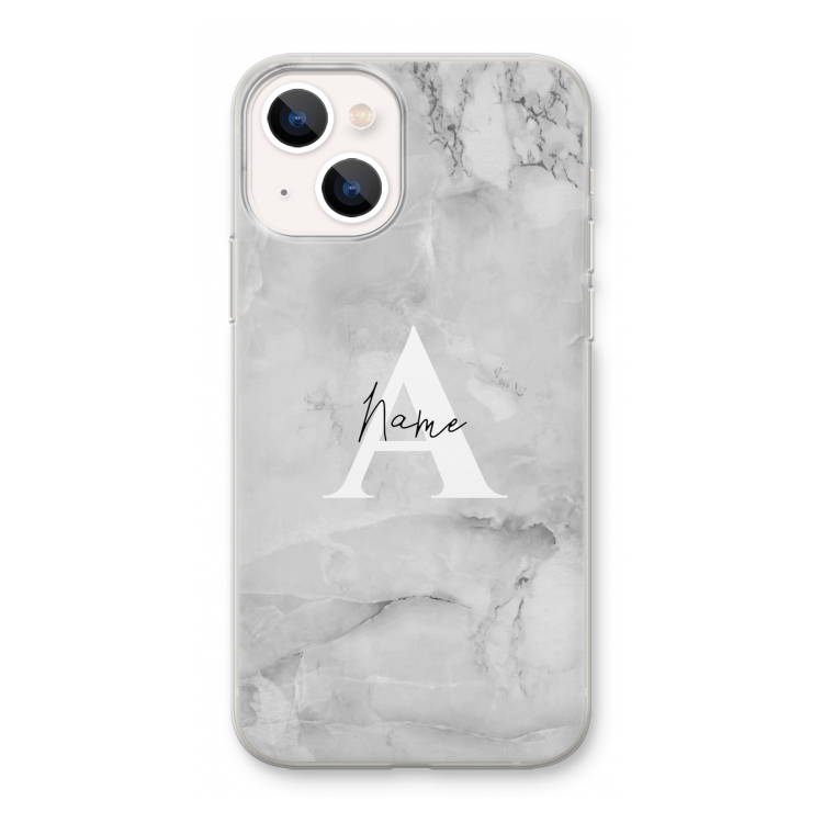 Ivory Marble: iPhone 13 mini Transparant Hoesje