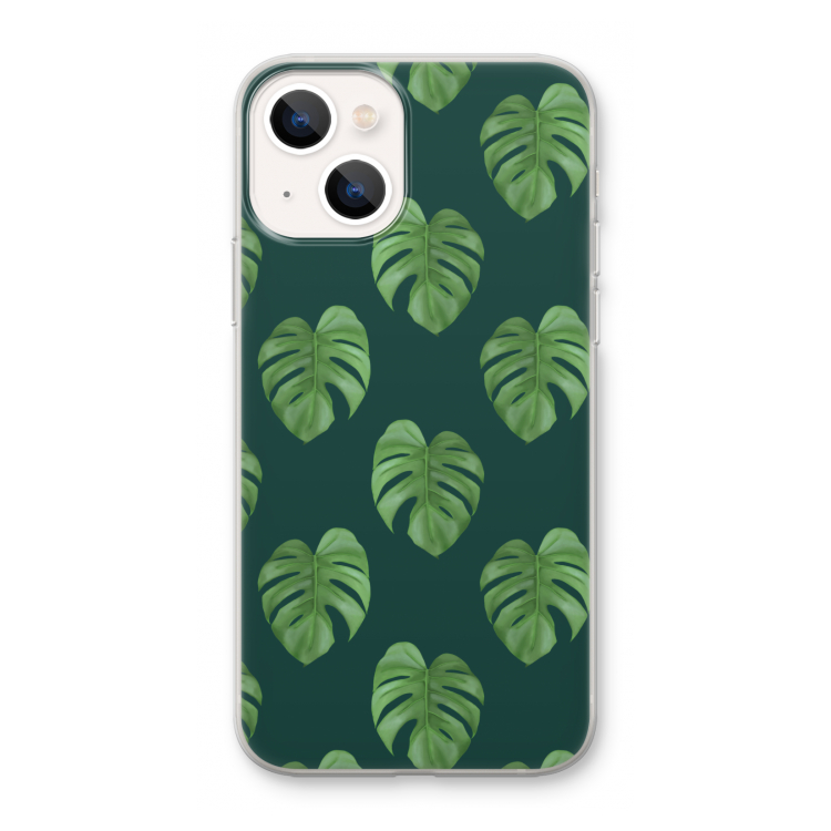Monstera leaves: iPhone 13 mini Transparant Hoesje
