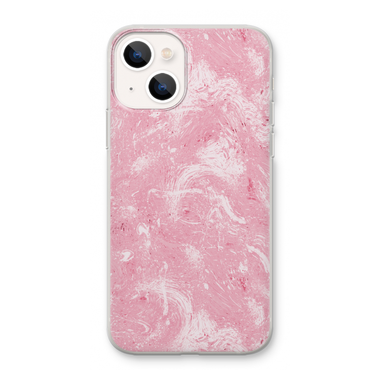 Abstract Painting Pink: iPhone 13 mini Transparant Hoesje