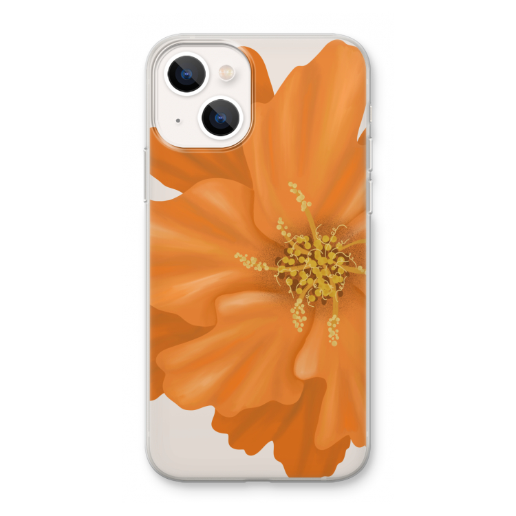 Orange Ellila flower: iPhone 13 mini Transparant Hoesje