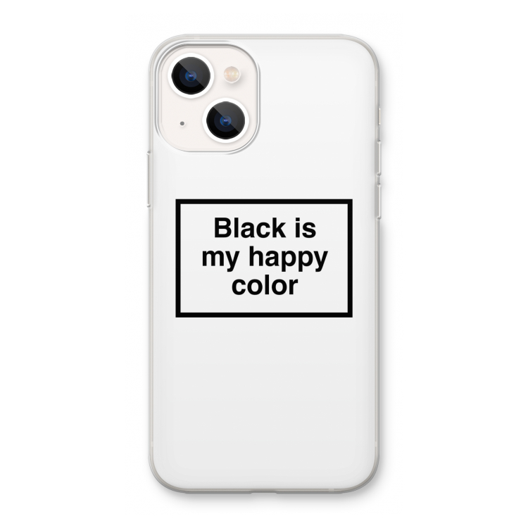 Black is my happy color: iPhone 13 mini Transparant Hoesje