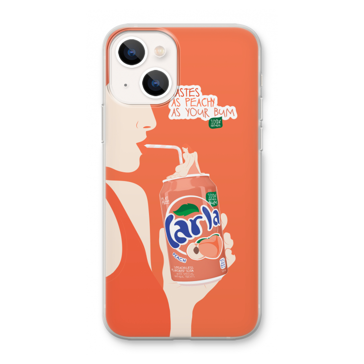 Peach please!: iPhone 13 mini Transparant Hoesje