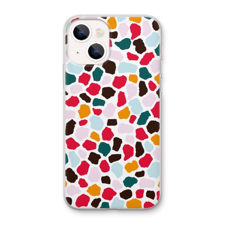 Colored Giraffe: iPhone 13 mini Transparant Hoesje