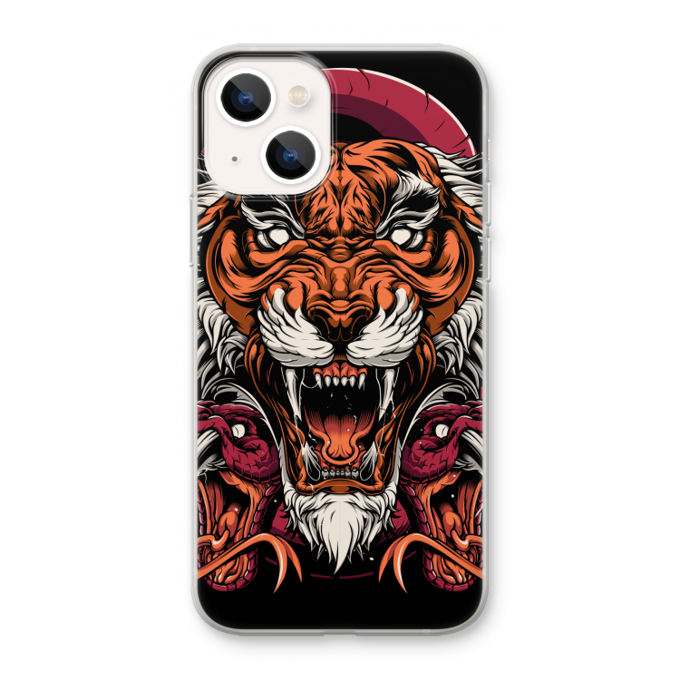 Tiger and Rattlesnakes: iPhone 13 mini Transparant Hoesje