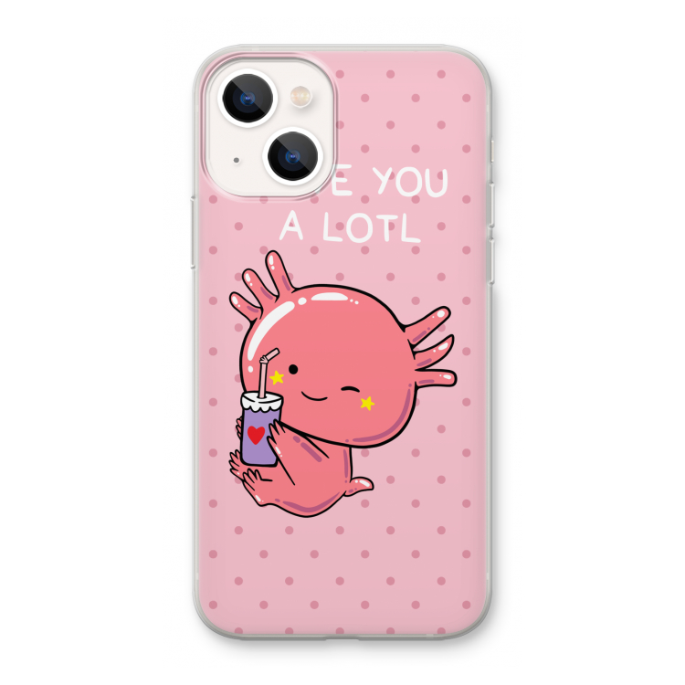 Love You A Lotl: iPhone 13 mini Transparant Hoesje