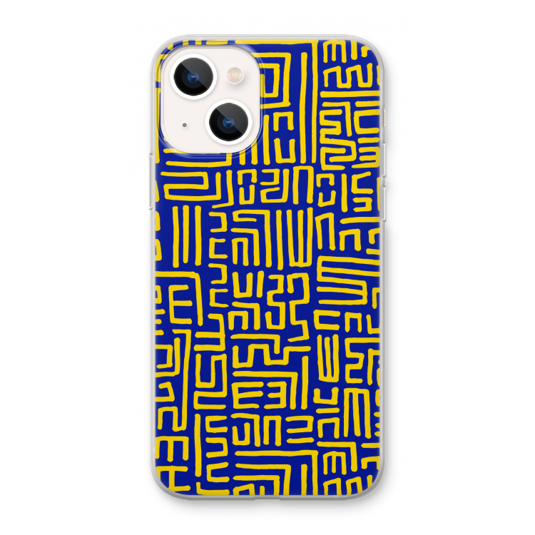 Majorelle Blue Print: iPhone 13 mini Transparant Hoesje