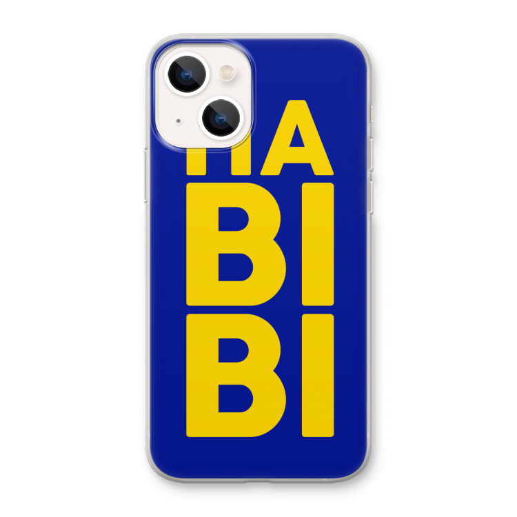 Habibi Blue: iPhone 13 mini Transparant Hoesje