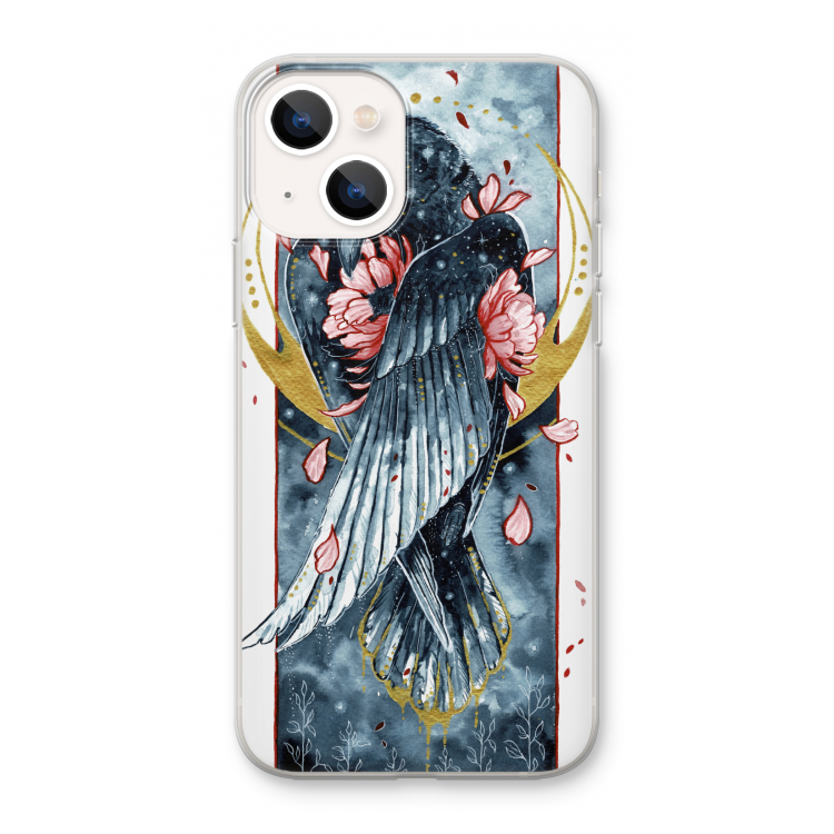 Golden Raven: iPhone 13 mini Transparant Hoesje