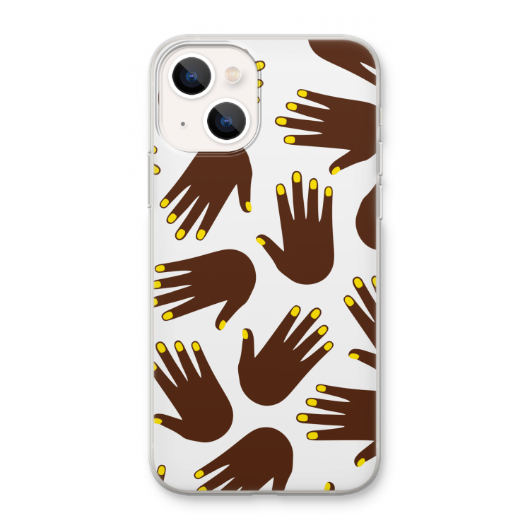 Hands dark: iPhone 13 mini Transparant Hoesje