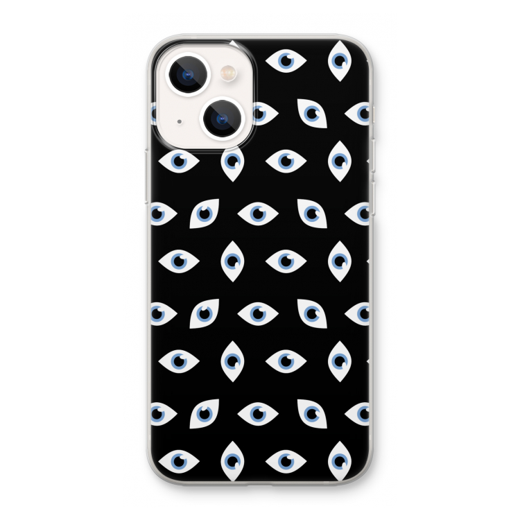 Eyes pattern: iPhone 13 mini Transparant Hoesje