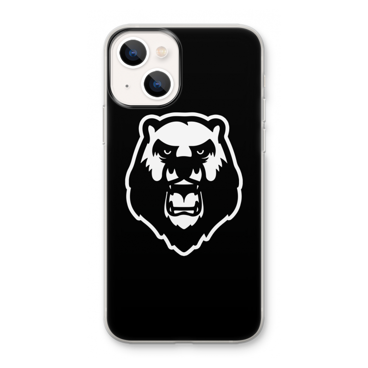 Angry Bear (black): iPhone 13 mini Transparant Hoesje